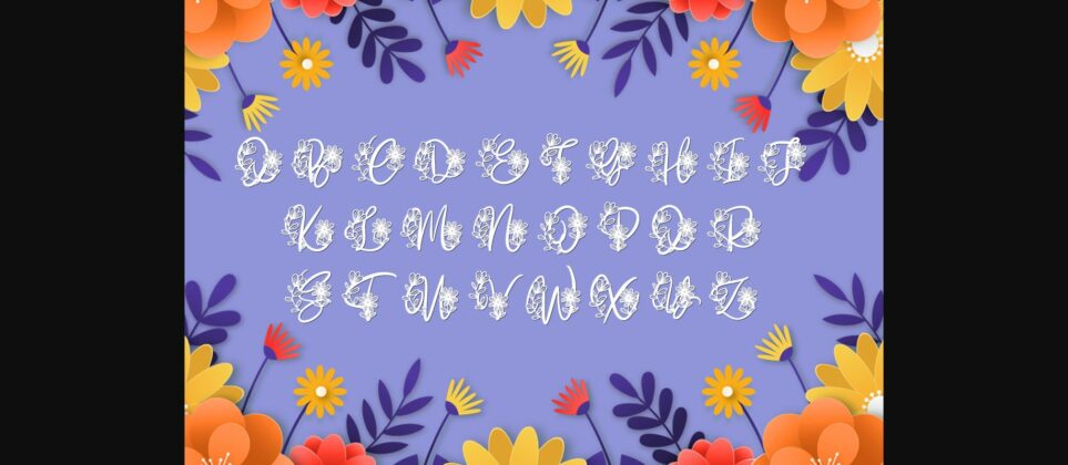 Monogram Daisy Font Poster 5