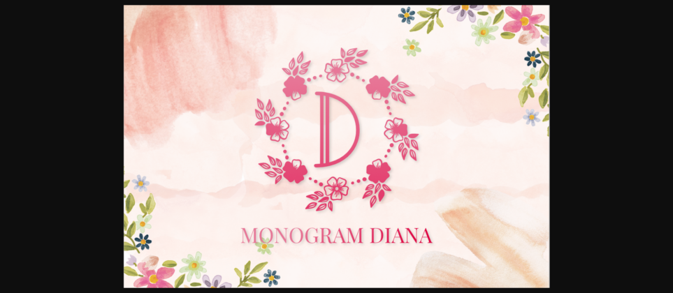 Monogram Diana Font Poster 1