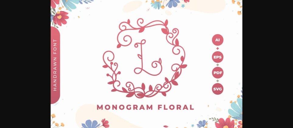 Monogram Floral Font Poster 3