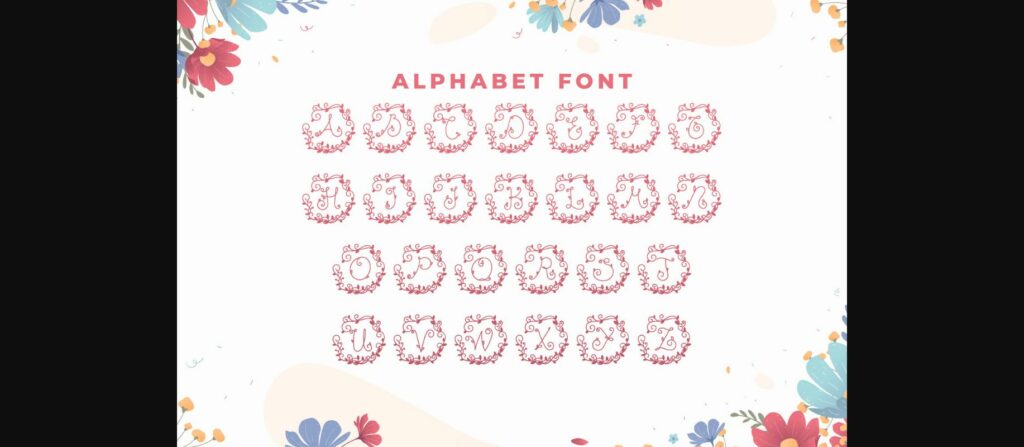 Monogram Floral Font Poster 6