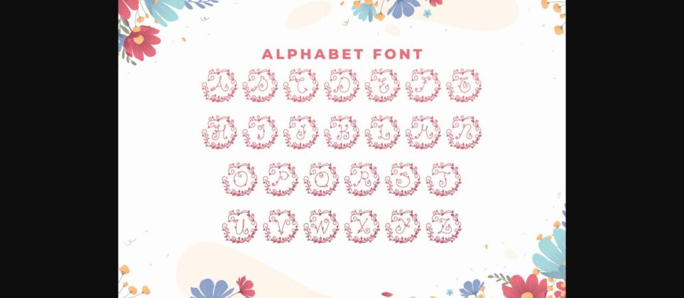 Monogram Floral Font Poster 6