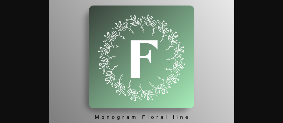 Monogram Floral Line Font Poster 3
