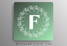 Monogram Floral Line Font Poster 1
