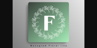 Monogram Floral Line Font Poster 1