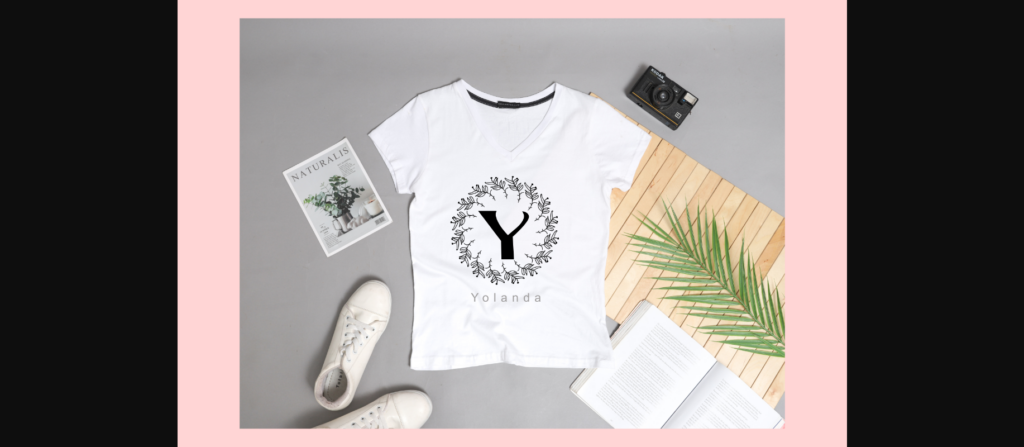 Monogram Floral Line Font Poster 6