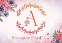 Monogram Floral Love Font Poster 1