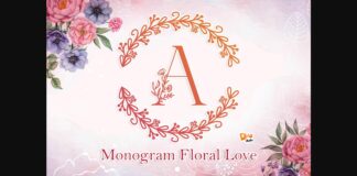 Monogram Floral Love Font Poster 1