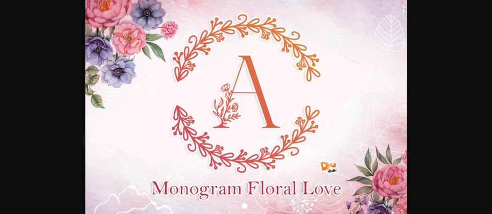 Monogram Floral Love Font Poster 1