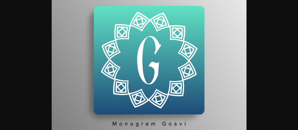 Monogram Gosvi Font Poster 3