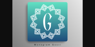 Monogram Gosvi Font Poster 1