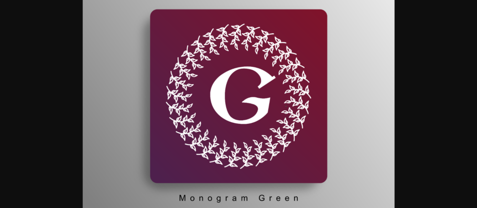 Monogram Green Font Poster 3