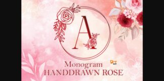 Monogram Handdrawn Rose Font Poster 1