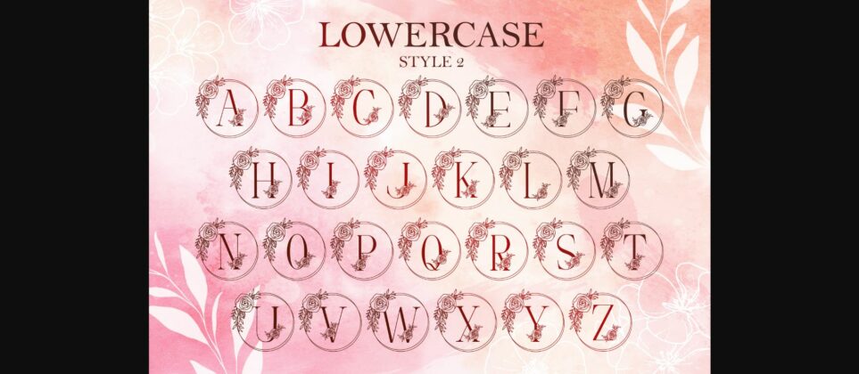 Monogram Handdrawn Rose Font Poster 8