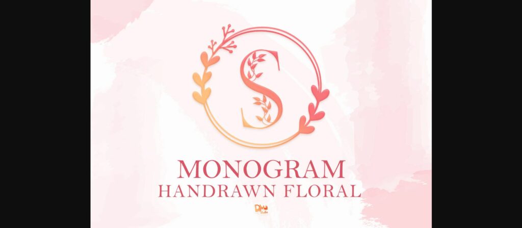 Monogram Handrawn Floral Font Poster 3