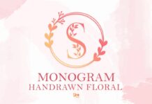 Monogram Handrawn Floral Font Poster 1