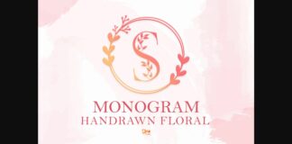 Monogram Handrawn Floral Font Poster 1