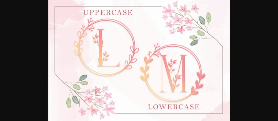 Monogram Handrawn Floral Font Poster 4