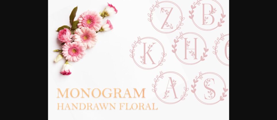 Monogram Handrawn Floral Font Poster 9