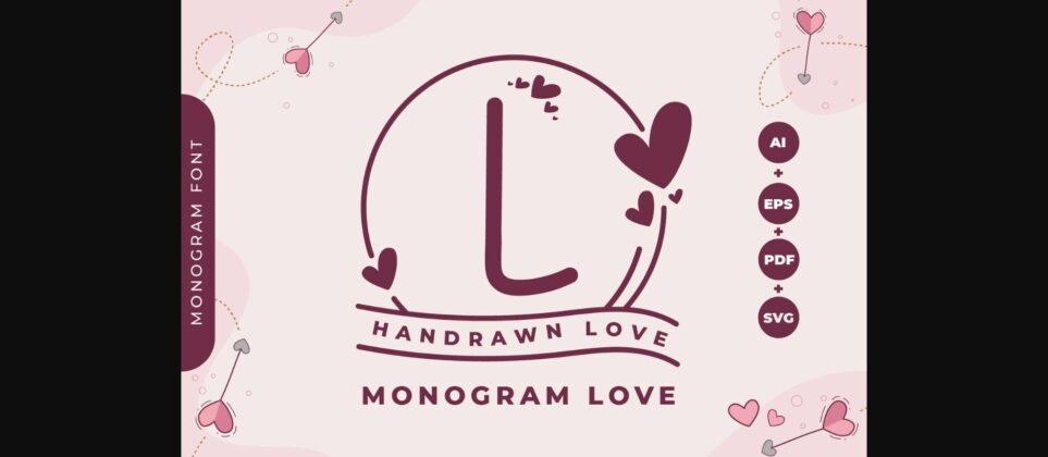 Monogram Handrawn Love Font Poster 3
