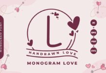 Monogram Handrawn Love Font Poster 1