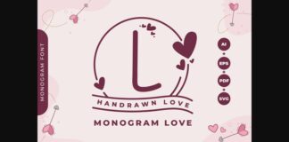 Monogram Handrawn Love Font Poster 1