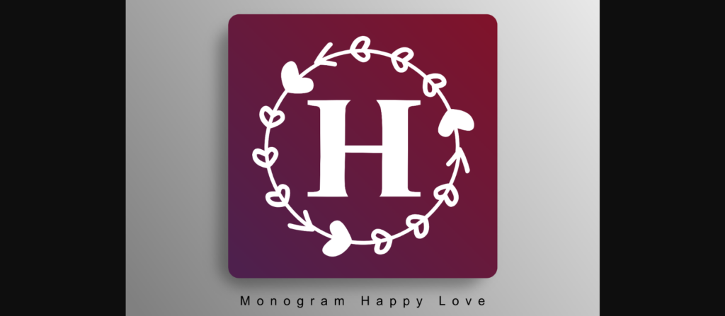 Monogram Happy Love Font Poster 1