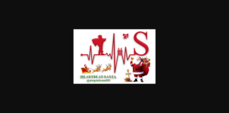 Monogram Heartbeat Santa Font Poster 1