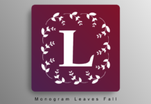 Monogram Leaves Fall Font Poster 1
