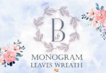 Monogram Leaves Wreath Font Poster 1