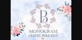 Monogram Leaves Wreath Font Poster 1