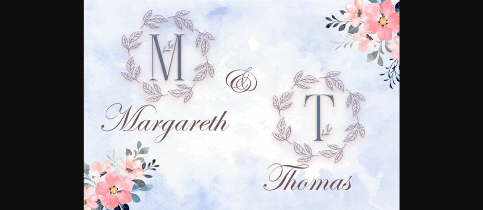 Monogram Leaves Wreath Font Poster 4