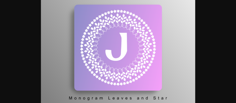 Monogram Leaves and Stars Font Poster 3