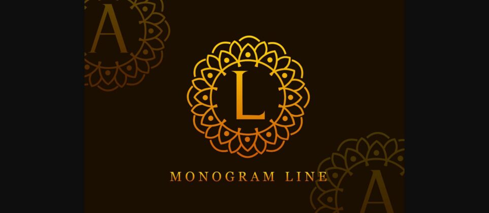 Monogram Line Font Poster 3
