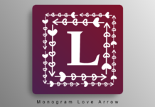 Monogram Love Arrow Font Poster 1