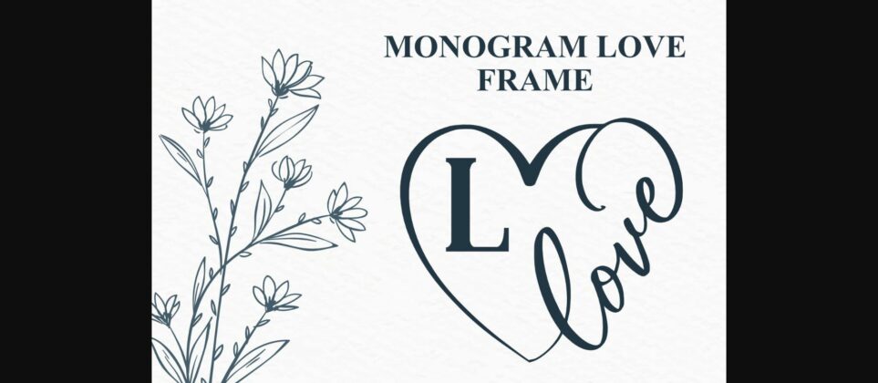 Monogram Love Frame Font Poster 3