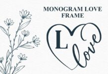 Monogram Love Frame Font Poster 1