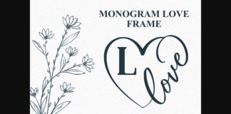 Monogram Love Frame Font Poster 1