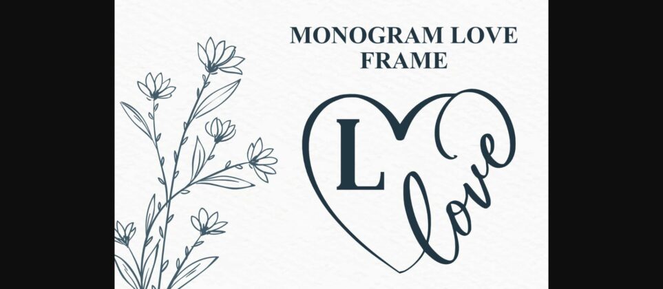 Monogram Love Frame Font Poster 1