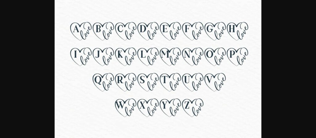 Monogram Love Frame Font Poster 5