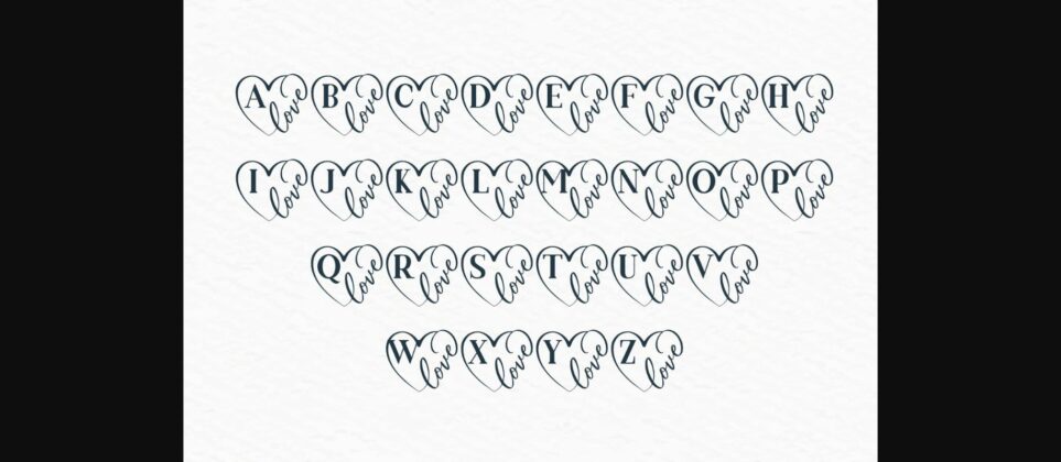 Monogram Love Frame Font Poster 5