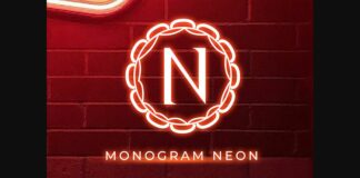 Monogram Neon Font Poster 1
