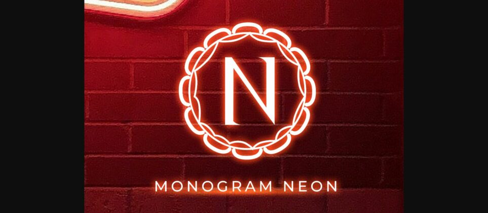 Monogram Neon Font Poster 1