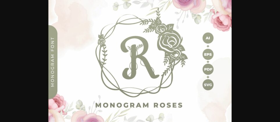 Monogram Roses Font Poster 3