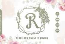 Monogram Roses Font Poster 1