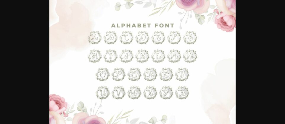 Monogram Roses Font Poster 6