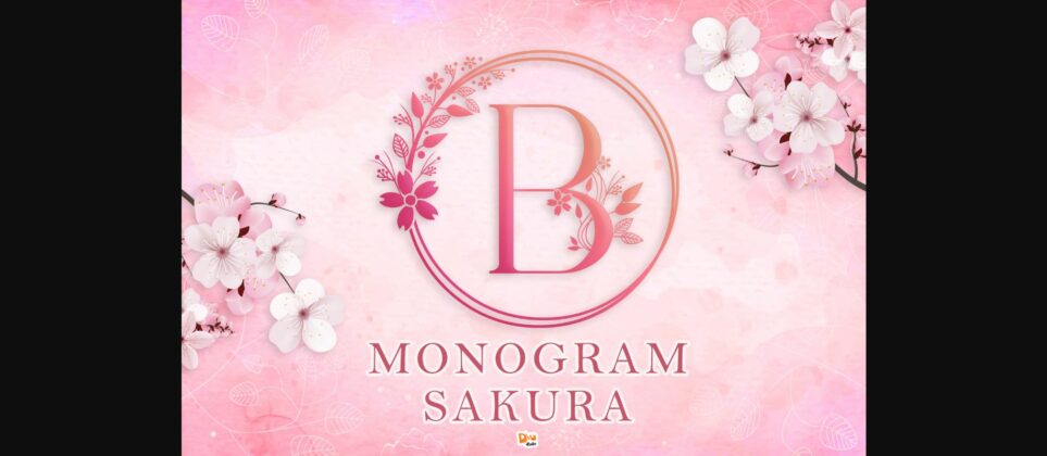 Monogram Sakura Font Poster 3