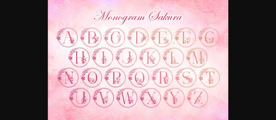 Monogram Sakura Font Poster 7