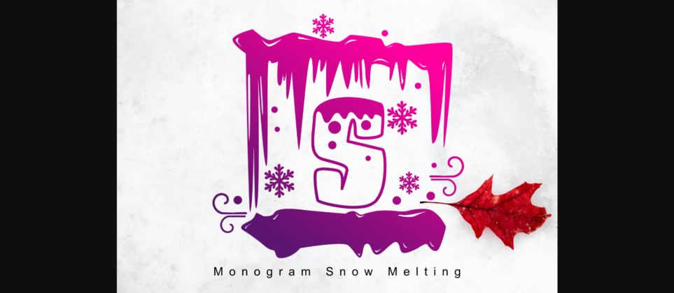 Monogram Snow Melting Font Poster 3