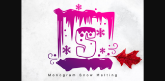 Monogram Snow Melting Font Poster 1