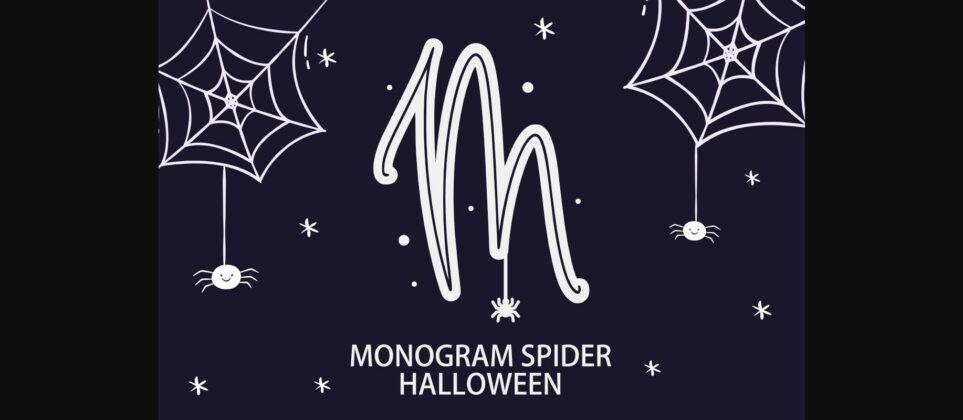 Monogram Spider Halloween Font Poster 3